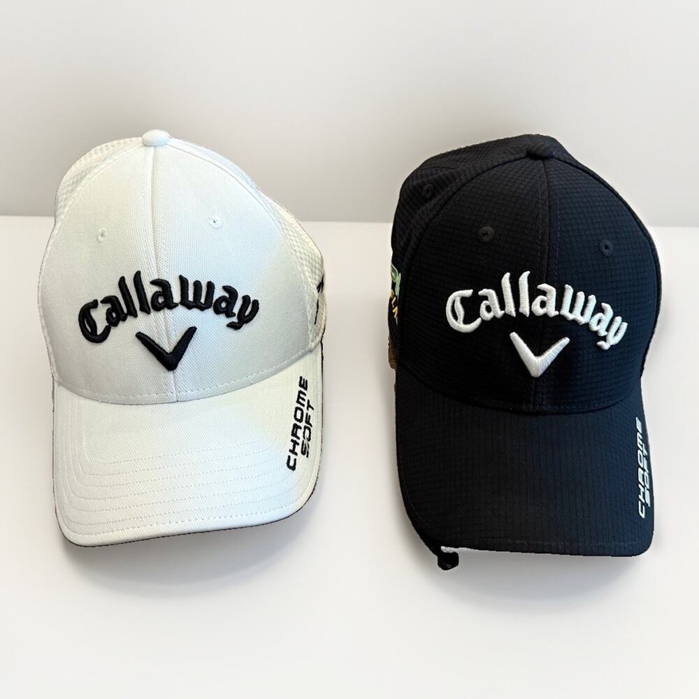 Lot Of 2 Callaway Golf Black White Chrome Soft Apex Flash Odyssey OS & L/XL